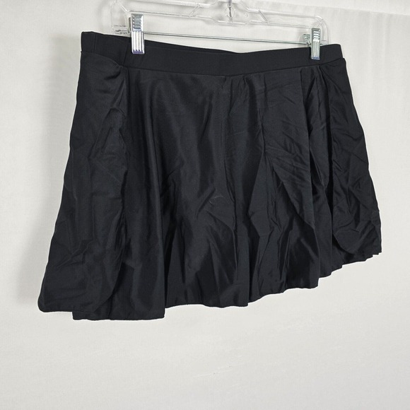 NWT Bloomchic Swim Skirt Skorts High Waist Split Hem Black Plus Size 2X - Picture 5 of 9